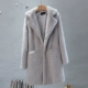 Áo khoác lông nhung sang trọng giả mùa đông phiên bản dày của Hàn Quốc của đoạn văn dài 獭 áo lông thỏ phù hợp với cổ áo áo khoác nữ lót lông