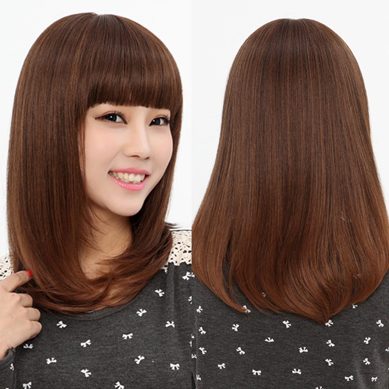 Wig woman with long hair inner buckle micro-curly sea short straight hair lock bone hair whole top false headgear fluffy boobo short hair