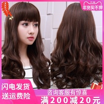 Wig curly hair Feminism in summer simulation in long wavy full headgear with long hair large lolita in wool curly hair