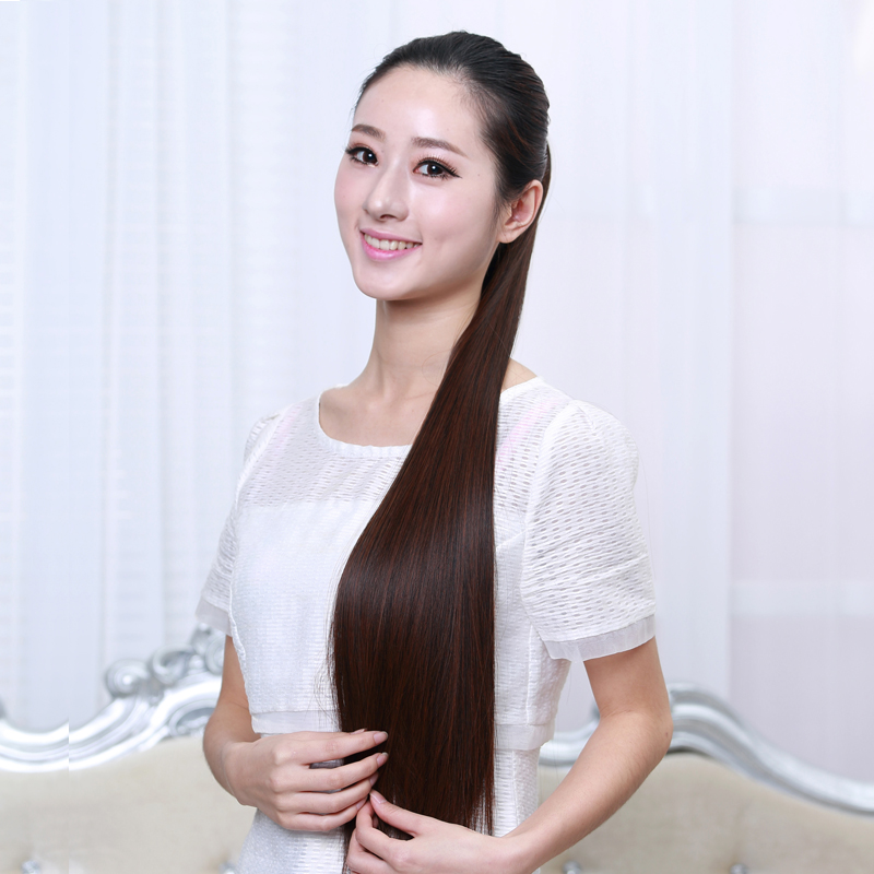 Wig Ponytail Women S Long Straight Hair Tie Type Net Red Fake Hair