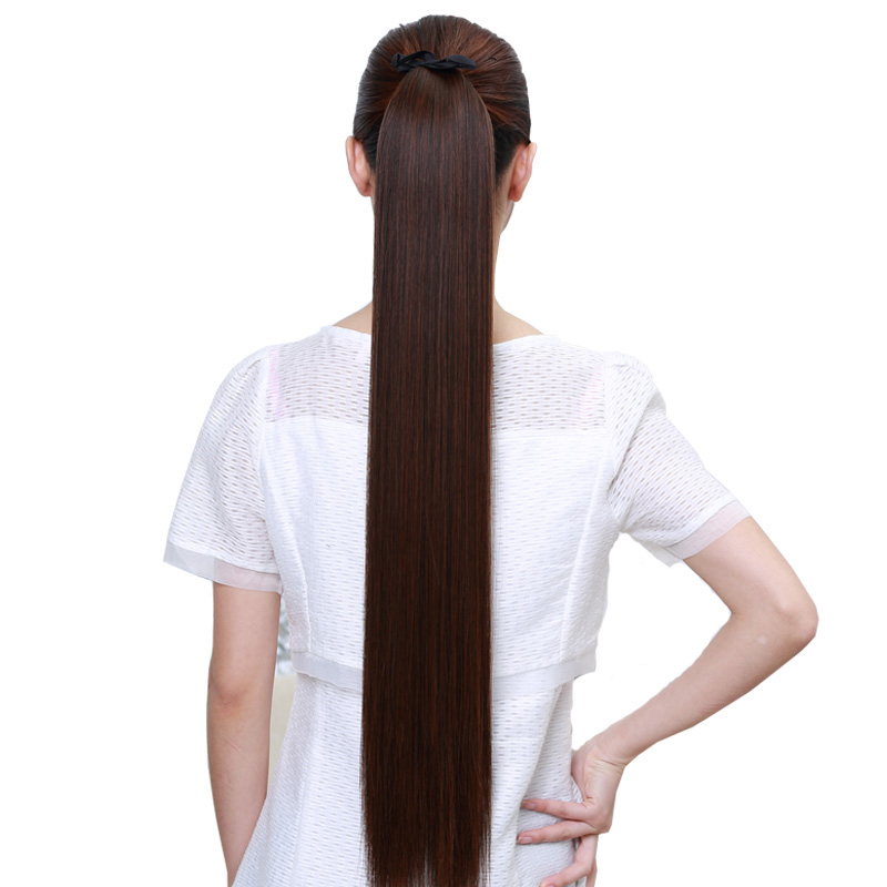 Wig Ponytail Women S Long Straight Hair Tie Type Net Red Fake Hair