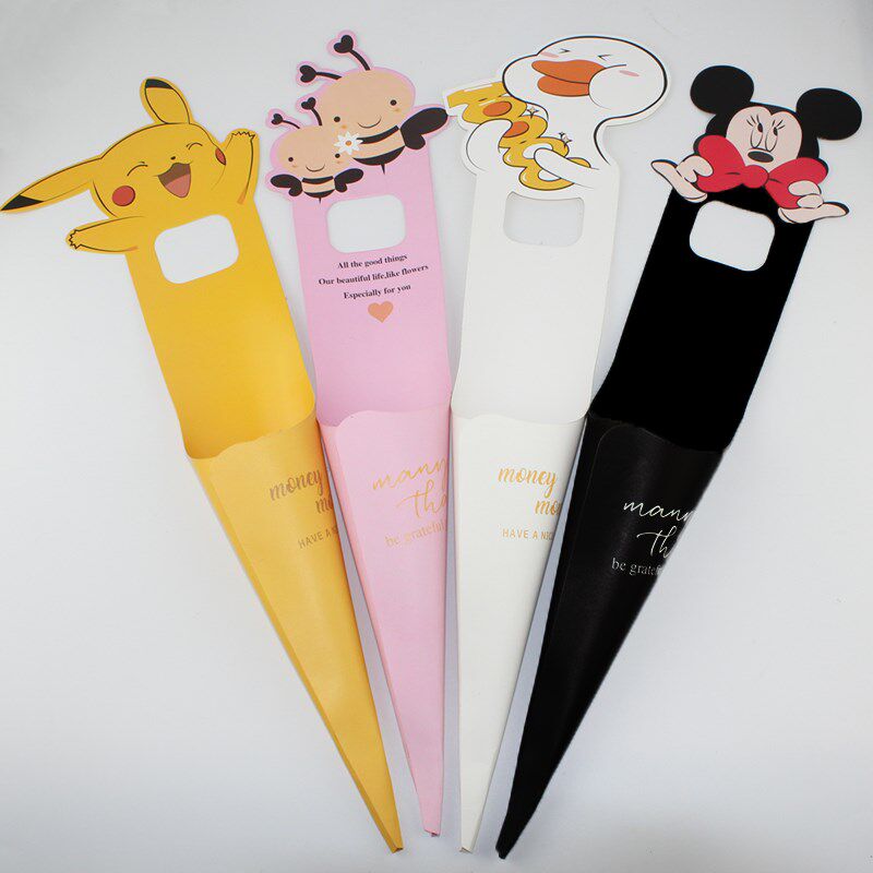 Teacher Festival Small Bouquet Packaging Bag Ping-pong Kikui Diy Material Children's Festival Rose Cartoon Single With Smiley Face Artisanal