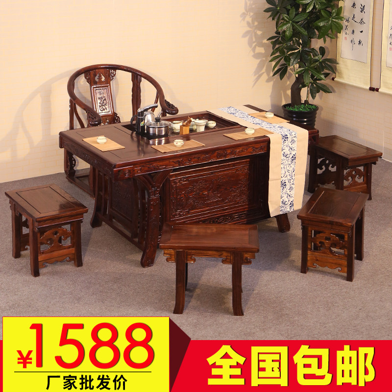Solimu Antique Tea Table Combined Elmkung Kung Tea Table Drinking Tea Table Chinese Tea Table Simple Tea Table