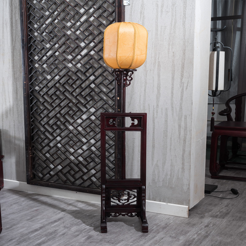 Solid wood lamp holder bed head cabinet Chinese vintage clear and clear imitation ancient circle chair Lucid Stone Chair Imperial Palace Chair Thiche Three Sets