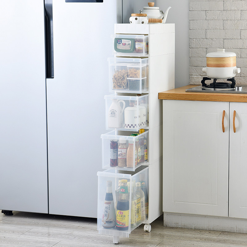 22cm wide clamping slit cabinet drawer-type containing cabinet plastic slit cabinet accommodating cabinet toilet kitchenette narrow side cabinet