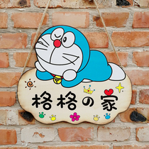 Doraemon Dingdang cat robot cat wooden listing handmade custom door number baby room reminder card rest