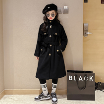 La Chapelle Girls Autumn and Winter Jackets 2023 New Childrens Woolen Coats Medium and Long Windbreakers for Big Children