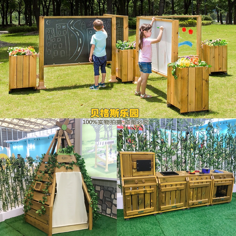 Outdoor Embalming Wood Kitchen Combined Children Graffiti Racks Corner Color Playing Tent Lodge as a Home Wine Kitchen