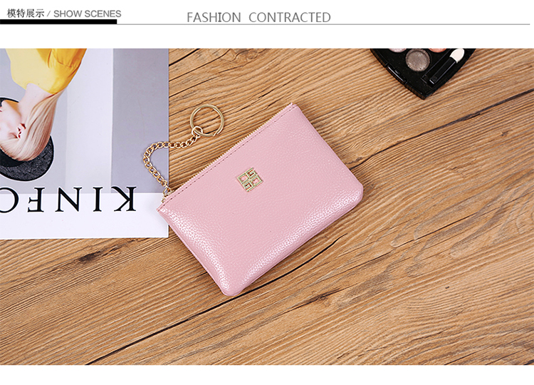 Dây kéo Coin Purse Sinh Viên Gói Thẻ Mini Túi Xách Keychain Coin Bag đồ da handmade
