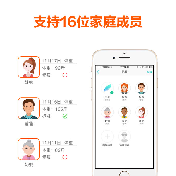 云麦 M1680 好轻SE 智能体脂秤 天猫优惠券折后¥39包邮(¥69-30)京东¥99