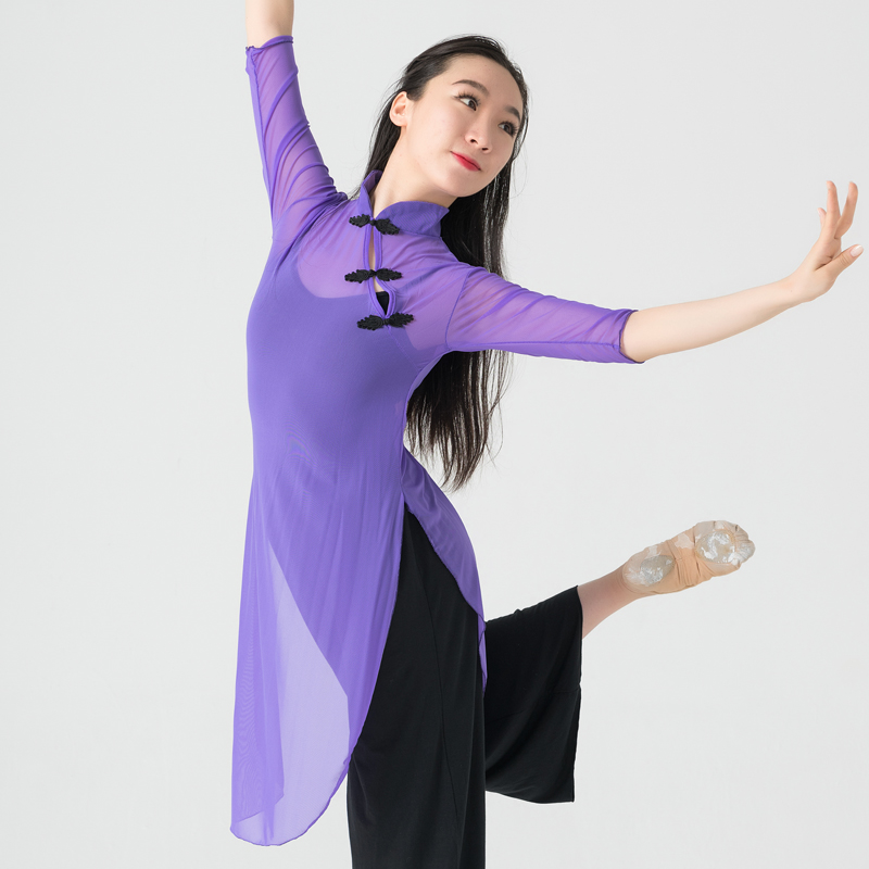 Classical Dance Qipao Dance Dress Rehearsal for a Fluey Dance Dress Net Yarn Body Rhyme to No Female Big Fish Woman