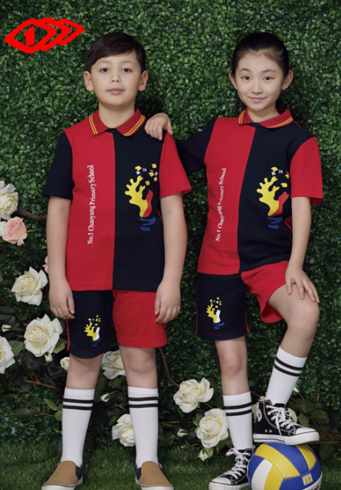 Primary school students Summer school uniforms Spring and autumn winter sports wear red men and women (lower single remark school name grade)