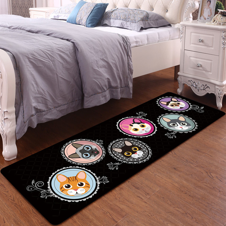Phim hoạt hình 3D thảm bếp dải hấp thụ chống trượt mat đẩy kéo cửa trượt mat phòng ngủ bay cửa sổ đầu giường chăn - Thảm thảm trải sàn giá rẻ