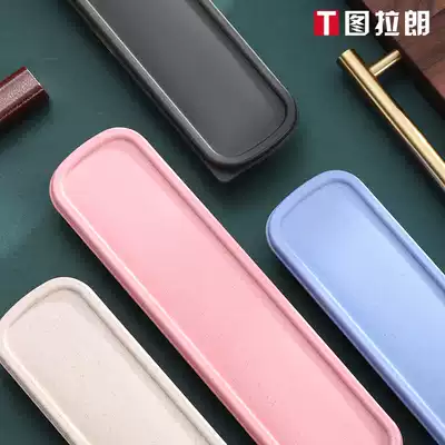 Wheat cutlery box PP plastic portable student chopsticks box fork spoon chopsticks box travel tableware storage box