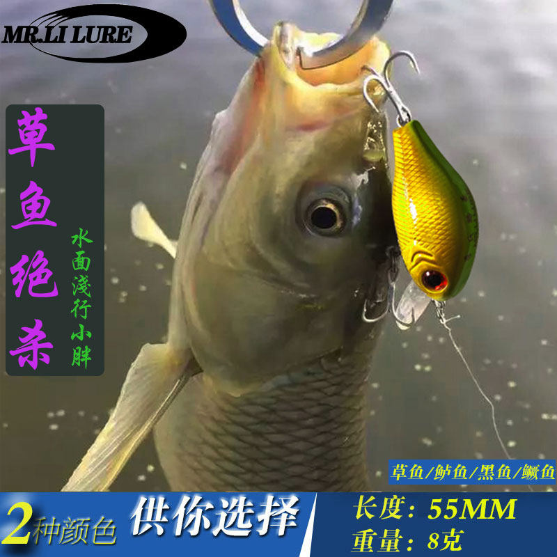 Floating freshwater noodles are small fat grass bass, black osmanthus, special bionic Luya fishing rock bait, Mino omnipotent