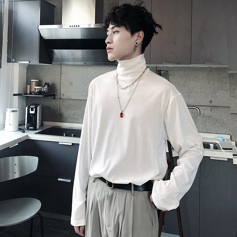(Love to wear help) Winter high collars undershirt male Korean version relaxation Nehmerdale knit T-shirt ins Chauga down-Taobao