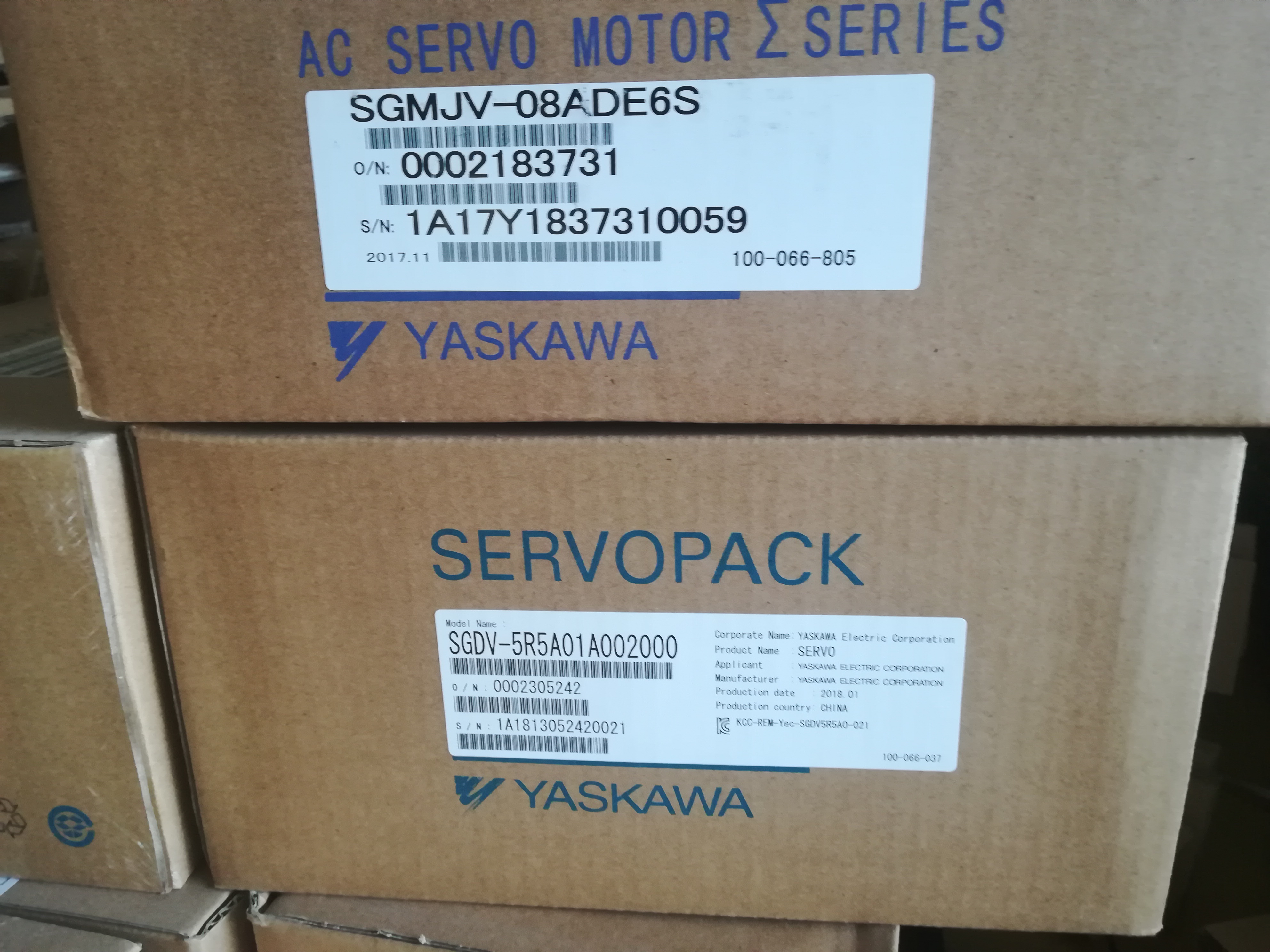 Yaskawa servo motor 750W SGMJV-08ADE6S Replace SGMJV-08ADA61 08ADD6S