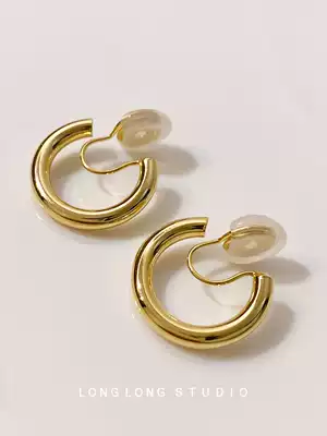 Mosquito coil ring ring ear ring earrings female earrings earrings female earless ear clip cold wind advanced simple French temperament harbor wind Spring
