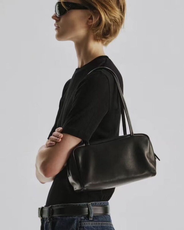 Row Series Astra Sheepskin Jennie Same Style Single Shoulder Tote Bag Kendall Women's Bag Small Bowling Bag Eudae