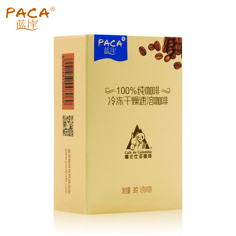 Paca Blue Shore Frozen Dry Instant Coffee Not Added Sugary Milk Pure Black Coffee Powder 15 Packs Flushed Coffee