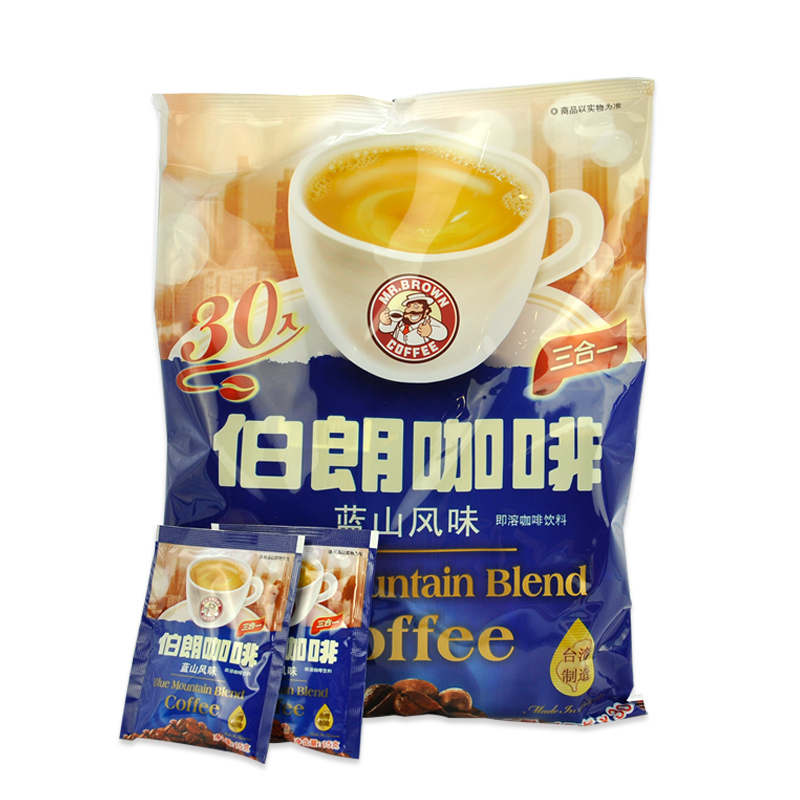 Taiwan's Burang Coffee Blue Mountain Flavor Instant Three-in-one Coffee Powder of Soluble Drink (15g * 30 bag)