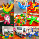 Children's Water Inflatable Toys, Million-Ball Ocean Pool, Banana Boat, Hot Wheels, Seesaw, Trampoline, Spinning Top, Duck Boat