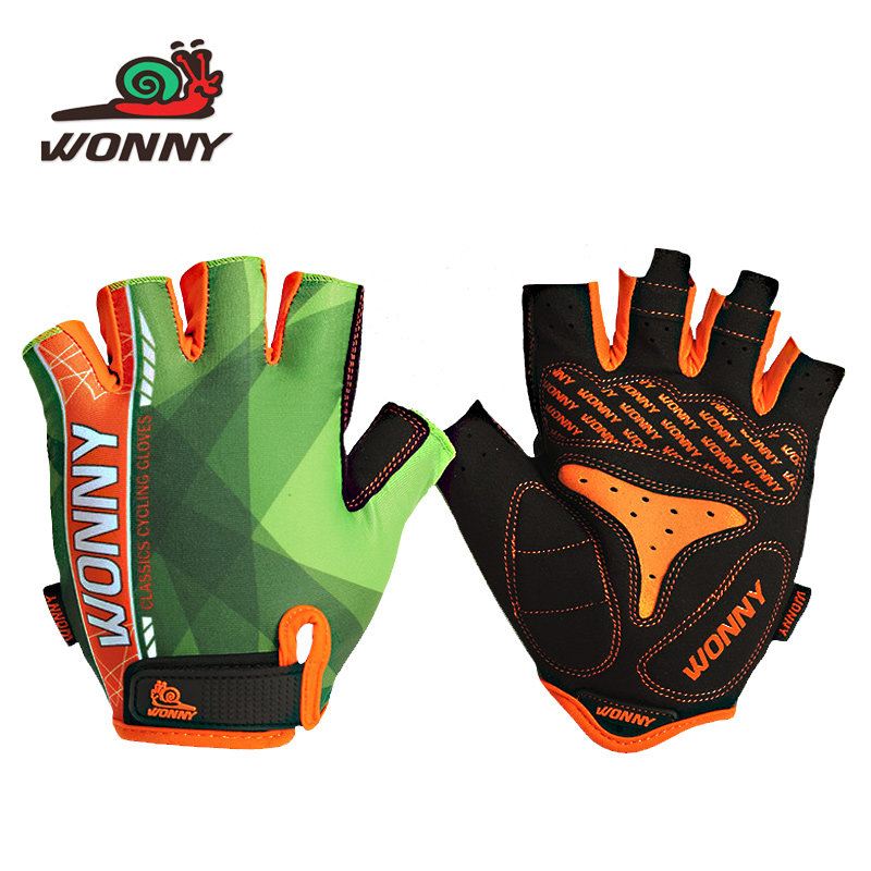wonny snail mountaineering bike riding gloves anti-slip damping short finger breathable summer half finger male and female thin