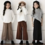 Quần ống rộng cho bé thu đông 2018 Quần len thủy triều mới phiên bản Hàn Quốc của khí hoang dã trẻ lớn dày dặn lỏng lẻo quần áo sành điệu cho be gái
