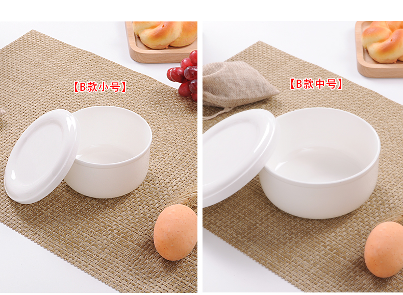 Hấp bát có nắp bát gốm hấp trứng tart bát hấp cơm bát nhà ăn trưa hộp trắng tinh khiết lớn lò vi sóng Trung Quốc bát - Hộp cơm điện sưởi ấm hộp cơm cắm điện hâm nóng