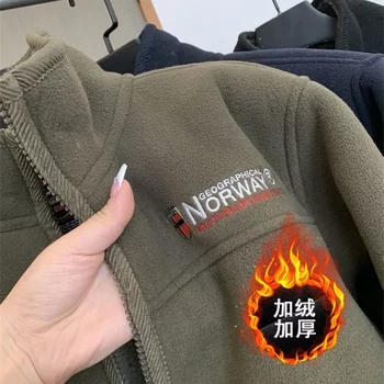 Export to norway! functional outdoor cold protection! add velvet thickened warm fleece coat in autumn and winter Export to norway! functional outdoor cold protection! add velvet thickened warm fleece coat in autumn and winter