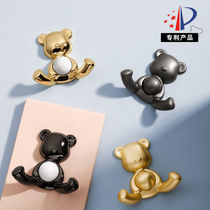 Modern minimalist shoe cabinet wardrobe hook Nordic entrance bear clothes hook single metal black creative clothes hook