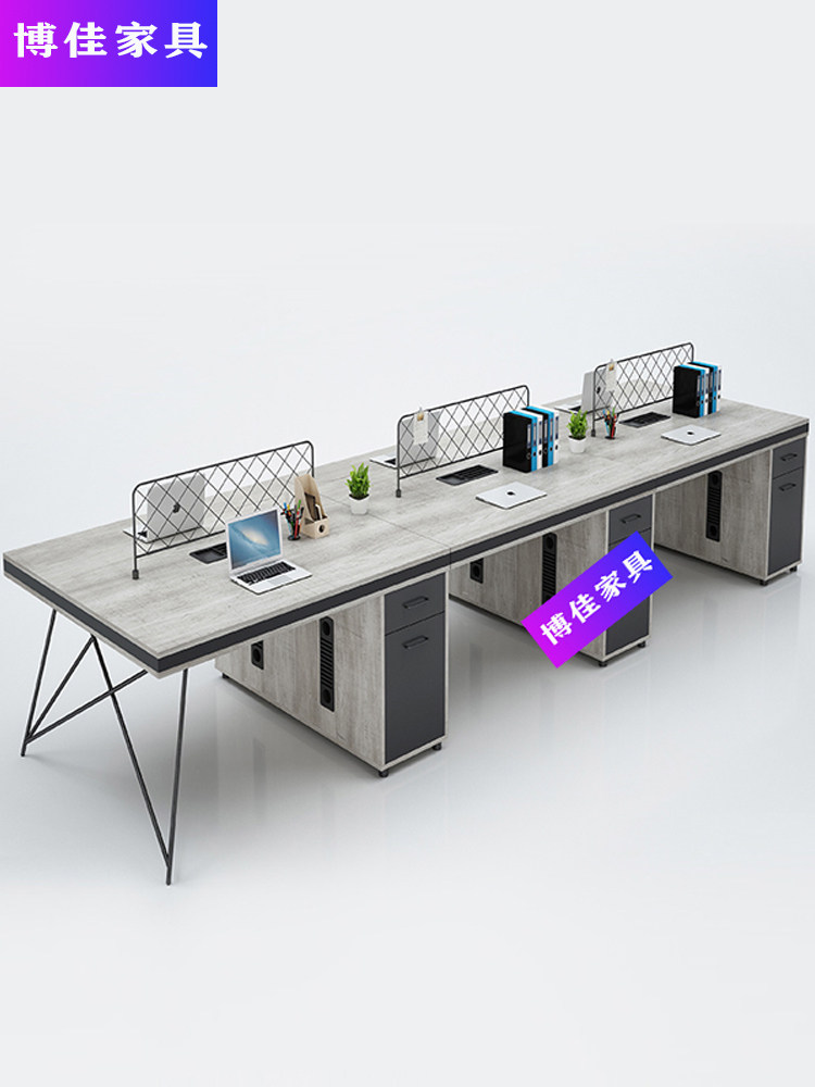 Nanning creative industrial style office desk and chair combination open simple computer desk staff 26 four six people modern