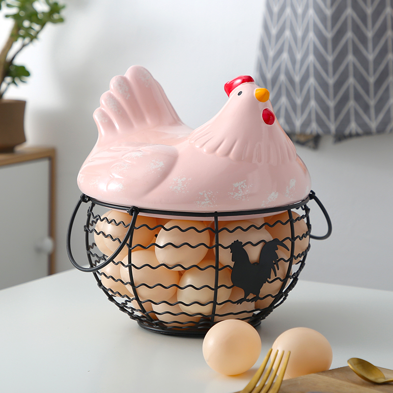 Creative Hen Containing Basket Home Egg Basket Frame Sub-Handle Water Fruits Basket Storage Basket Kitchen Supplies