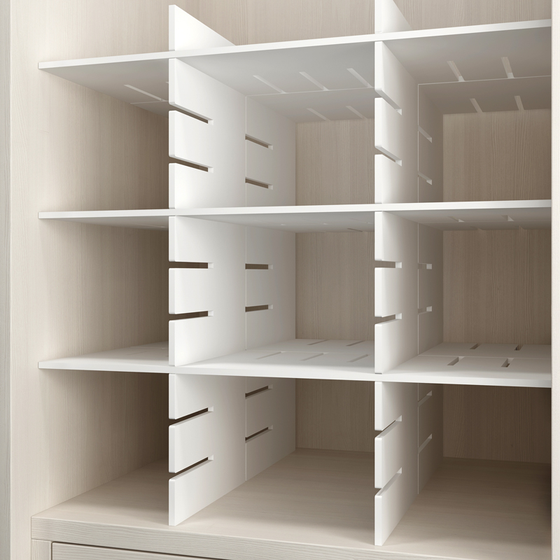 Nail-free wardrobe divider free combination layered partition bookcase storage grid shelf clothes storage artifacts