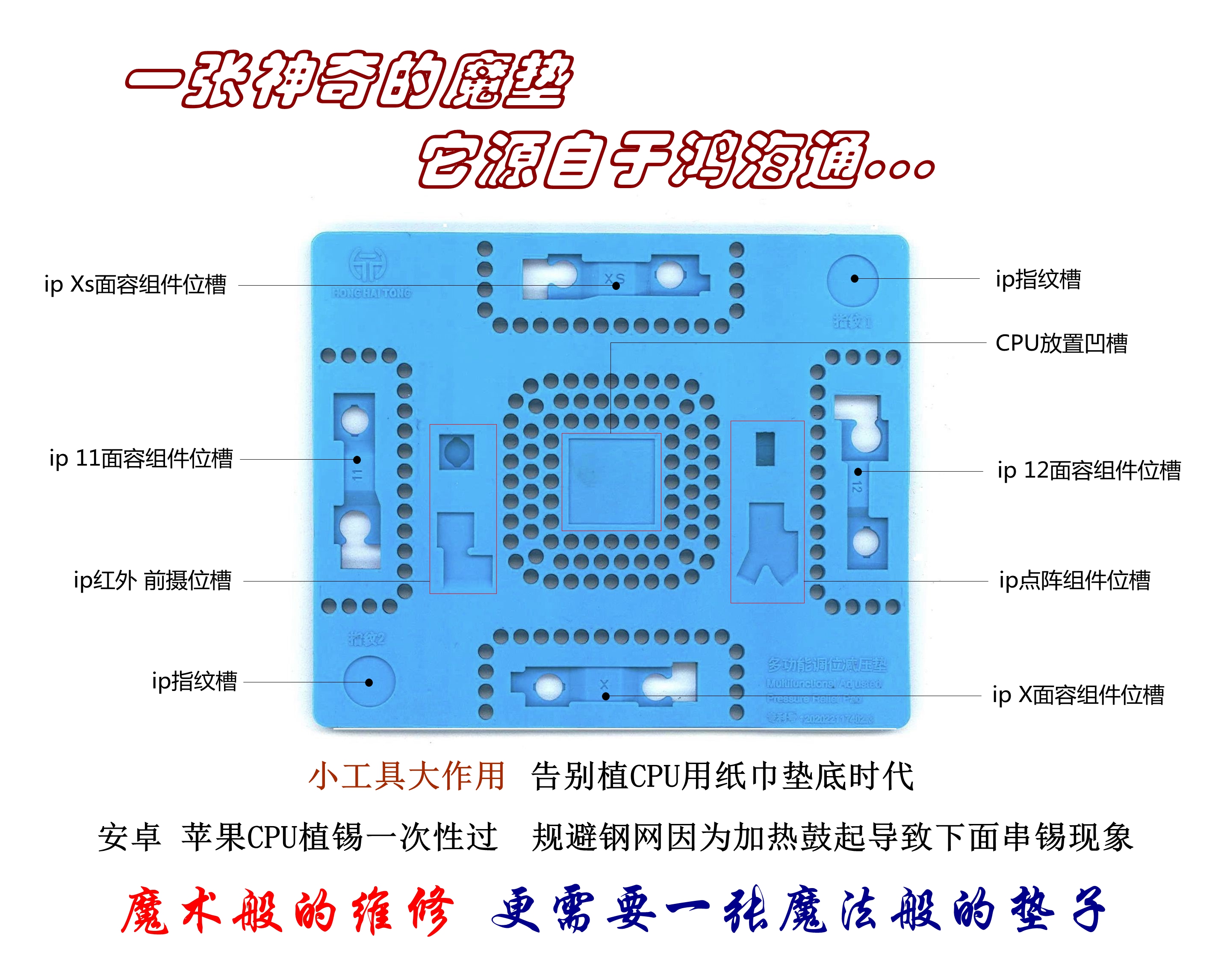 Hon Haitong Magic Mat Multifunction Apple Laser Face Content Planting Tin Maintenance Mat Repair Mat Repair Fingerprint Silicone Mat High Temperature Resistant Mat