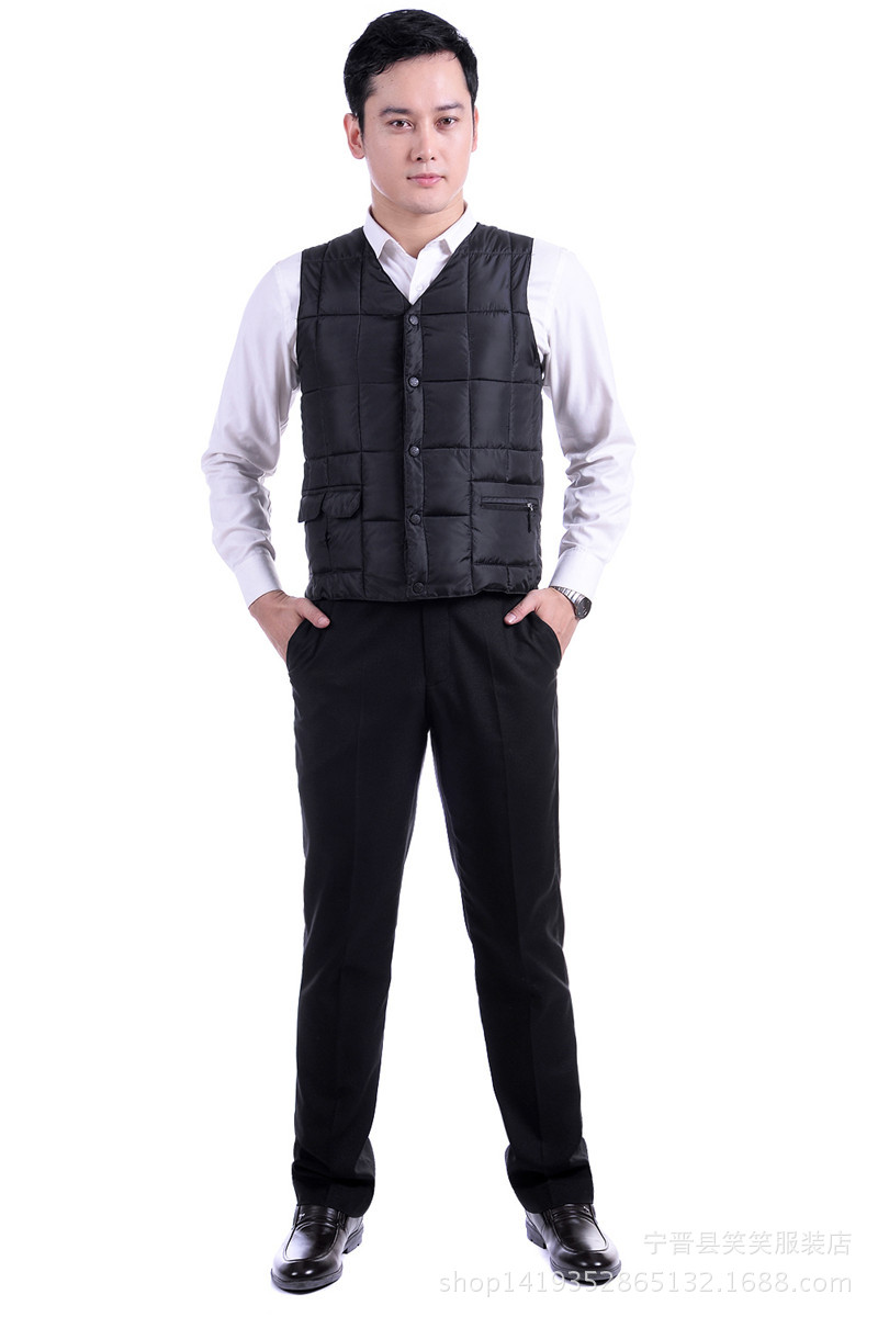 Áo vest nam trung và già xuống cotton vest nam đệm ấm mùa thu và mùa đông nam áo khoác không tay nhà sản xuất hàng loạt áo khoác mùa đông nam