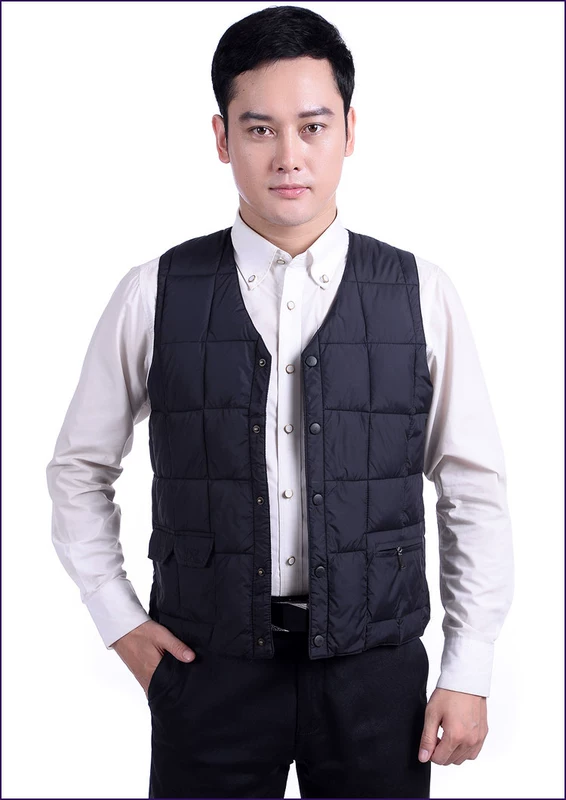 Mùa thu và mùa đông xuống áo vest nam bằng vải cotton cộng với tăng phân bón cộng với áo lót nhung ở người già để giữ ấm bên trong lớp lót áo thun ba lỗ