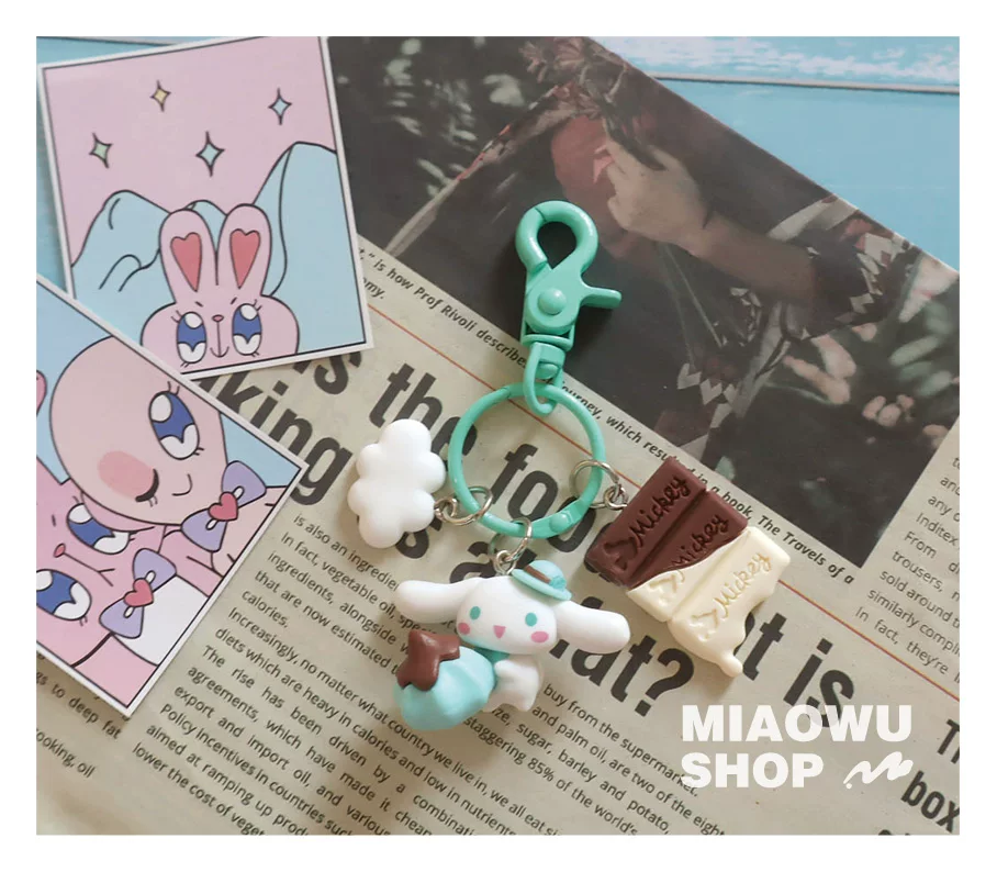 Привет, котик, мультяшный брелок для мороженого, подвеска, цепочка, Cinnamoroll, подарок на день рождения