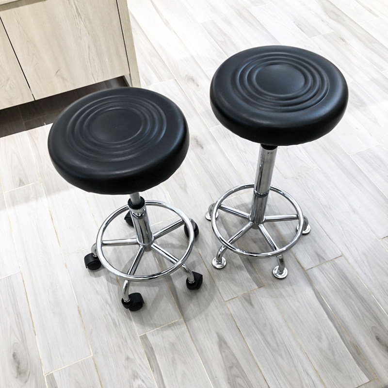 Lifting and rotating small bar stool workshop Lab Working chair Beauty collection silver Reception chair manufacturer Direct sale
