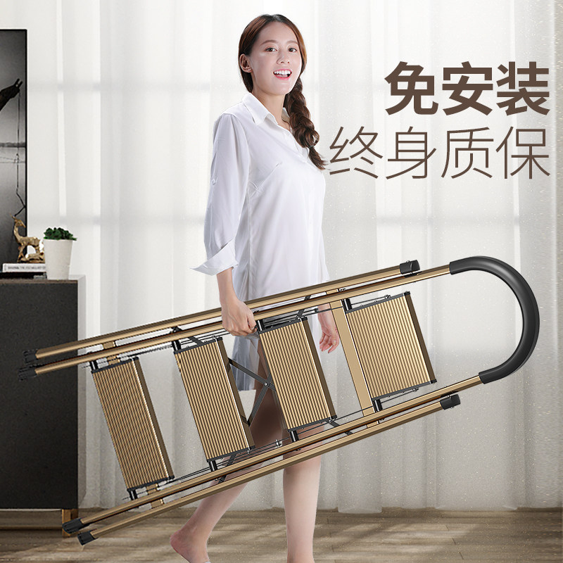 Thickened Ladder Home Folding Extension Safe Aluminum Alloy Stairway Indoor Multifunction Herringbone Ladder Supermarket Climbing Stairs