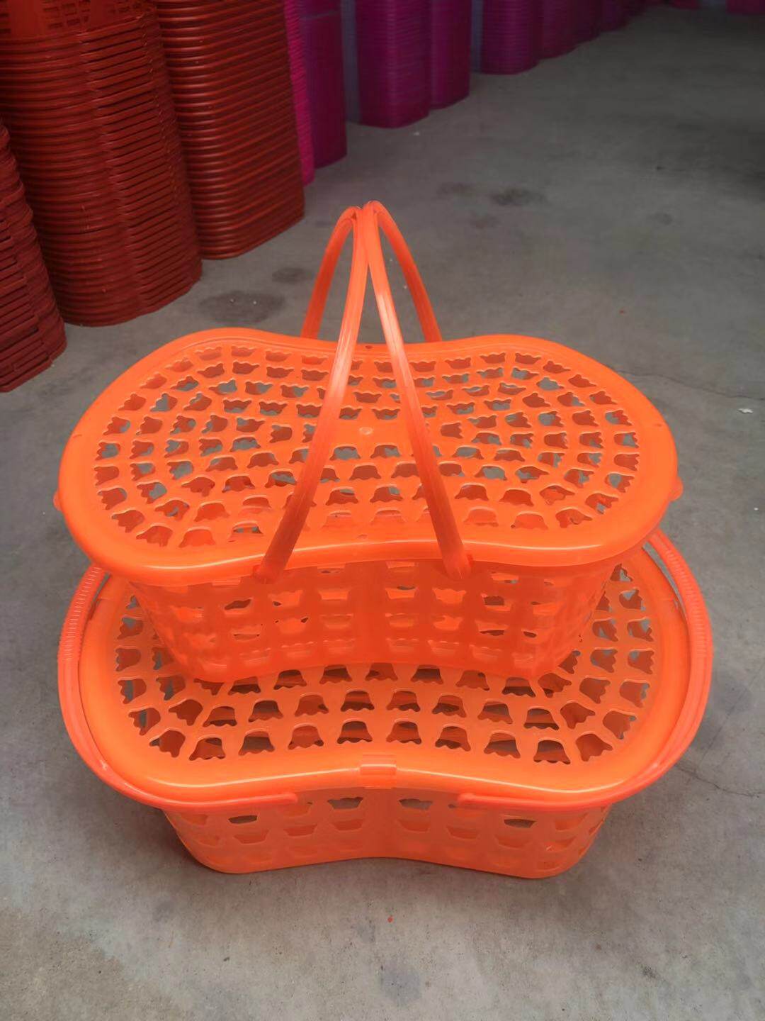 5 catty 8 catty granulated sugar orange basket Gift Basket Packing Box Transport Plastic Hamper Orange Basket Gui Round with lid Automatic buckle