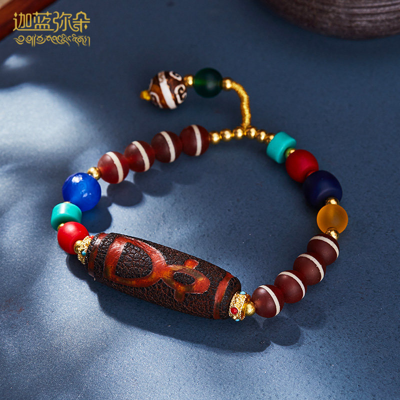 (Carah Blue Everest) Tibetan Seven Eye beads Single Circle Manau Back to print Everest Pearl Snowba natural first-team Pharmacist Pearl Handout