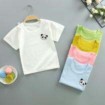 Baby short-sleeved T-shirt Pure cotton summer baby half-sleeve clothes Single piece girls summer clothes Childrens short-sleeved bamboo cotton men