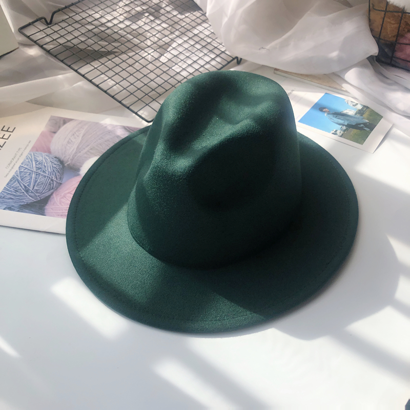 Felt hat Hats Type Unisex Fashion Solid Color Wide Eaves Felt Hat