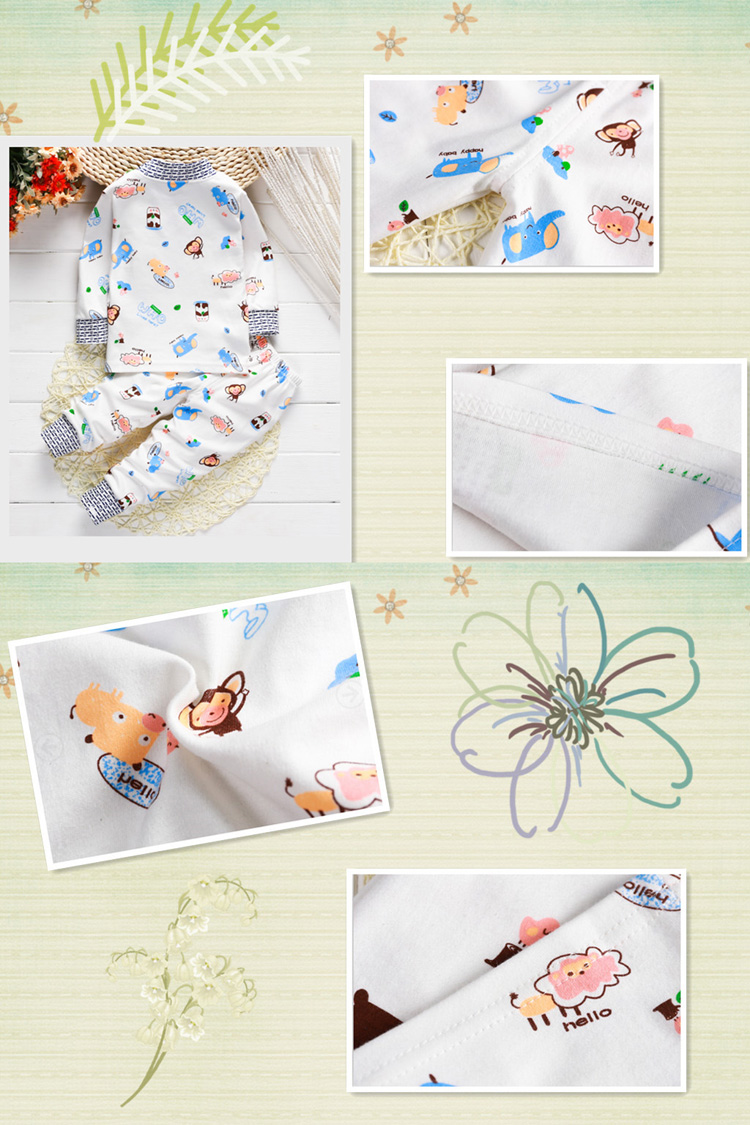 Mùa xuân và mùa thu đồ lót trẻ em mới bằng cotton 0-1-2-3-4-5 tuổi Quần áo mùa thu cho bé quần dài đồ ngủ cho bé quần áo bé trai 1 tuổi