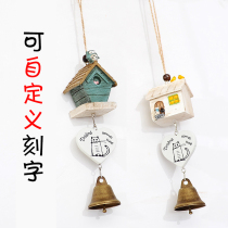 Teachers Day gift sending teacher male and female classmates Girlfriends Lettering Owl House Resin Wind Bells Cute Pendant