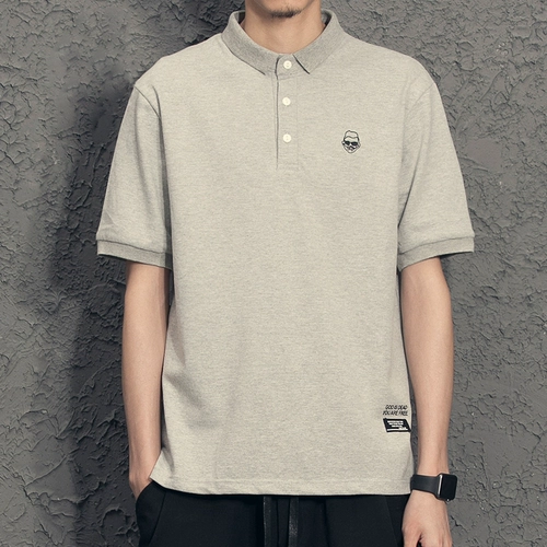 Летняя трендовая футболка polo, японская хлопковая брендовая рубашка для отдыха, с вышивкой