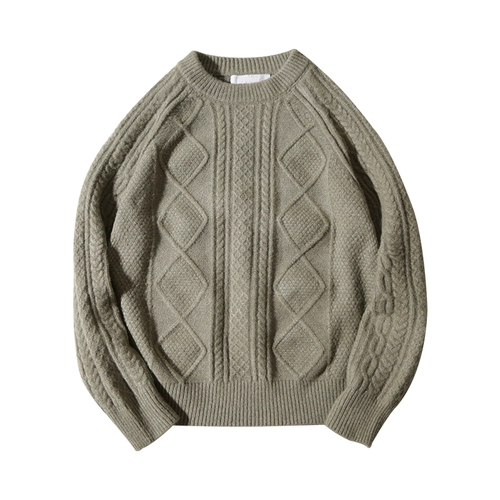 Кашемировый ретро универсальный трикотажный трендовый демисезонный свитер для отдыха, увеличенная толщина