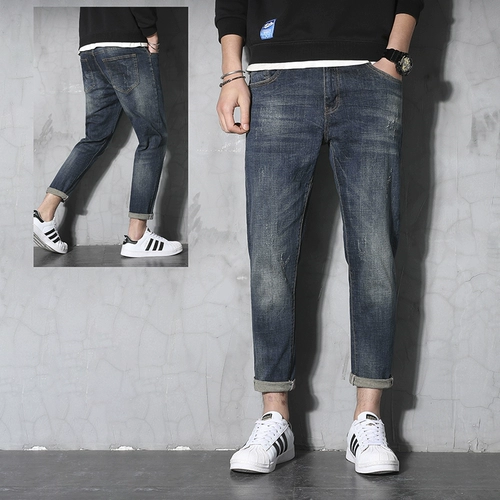 Джинсы, тонкие штаны, осенние, свободный прямой крой, в корейском стиле