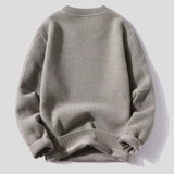 Мужской кашемировый шерстяной трендовый утепленный трикотажный свитер, оверсайз